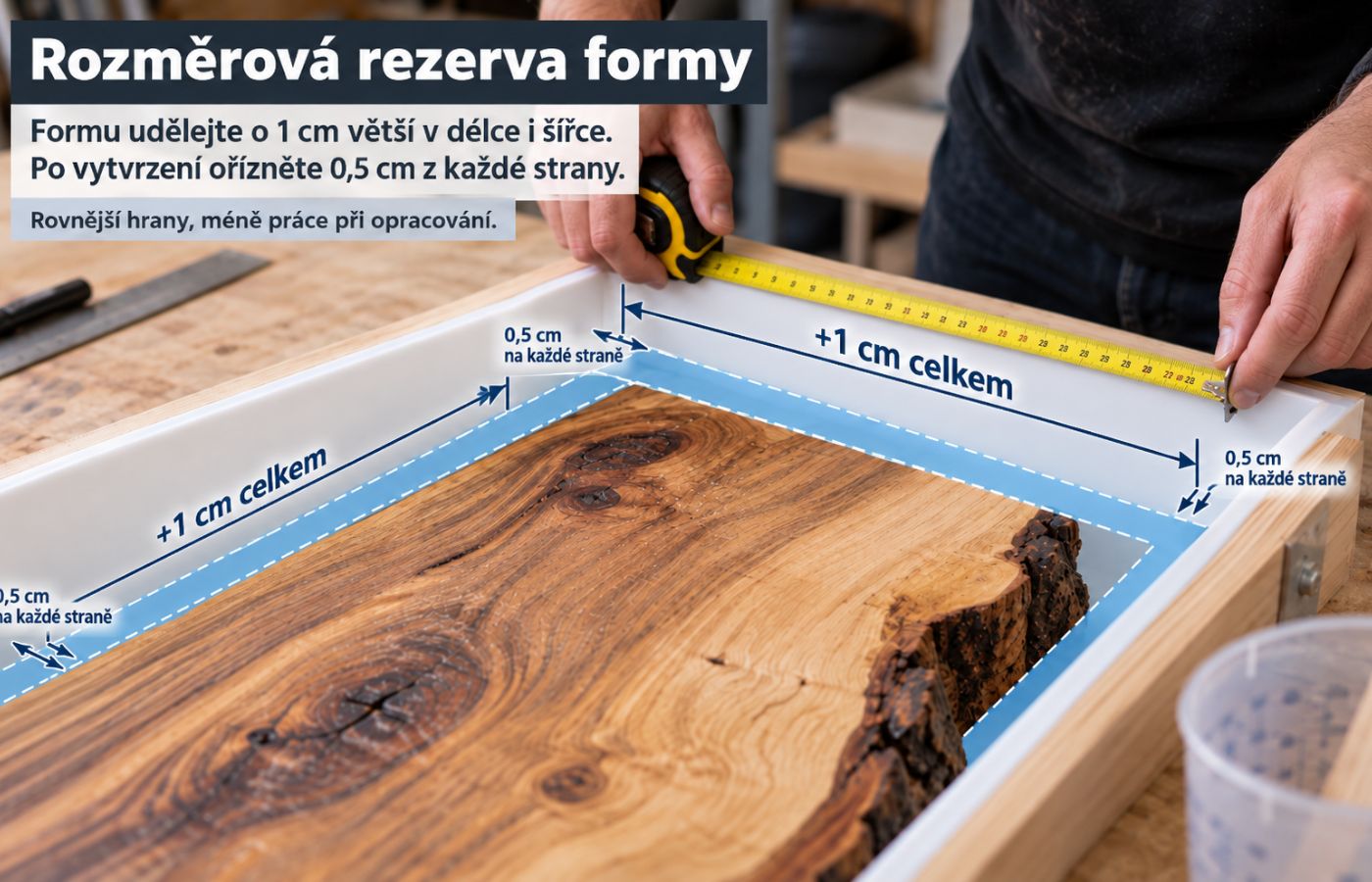 Rozměrová rezerva při výrobě formy na lití epoxidové pryskyřice